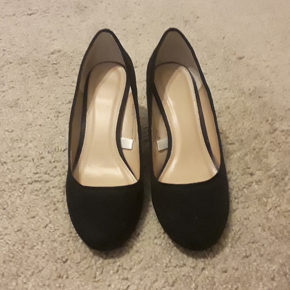 Black Suede Wedges